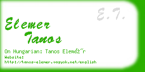 elemer tanos business card